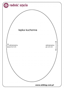 Łapka kuchenna (wykrój pdf do pobrania)