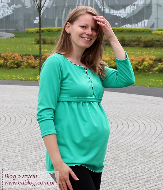 Bluzka ciążowa z marszczeniem i wypustką (szycie krok po kroku) + opis jak przygotować wykrój -2